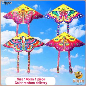 Digeo Colorful Butterfly Kite Triangular Rainbow Kites Children Outdoor Toy with Free Kite String