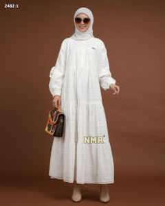 NMR Midi Dress Katun Bordir Vol 2482-1