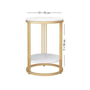 Meja Sudut Bunga//Meja Tamu Sisi// Meja Sudut// Motif Marmer Marble//Dua Hambalan