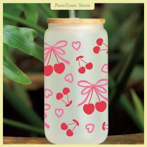 [PureZone] 3D UV DTF Transfers Stickers 16oz Cup Wraps Cartoon Bow Printed For DIY Metal Leather