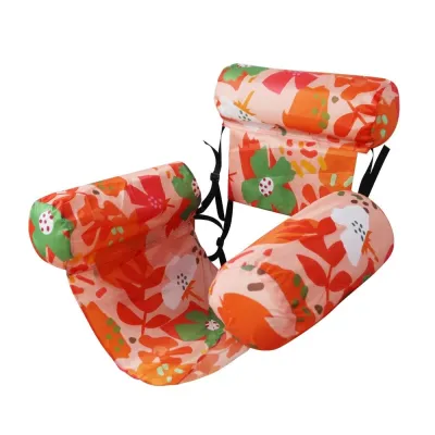 LUMIQLO Foldable Inflatable Pool Float with Arm Backrest Blow Up Floating Lounger Chair Floating Row Swimming Chair Summer Beach