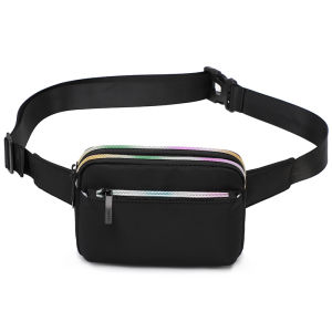 TINYAT 2024 Fashion Waist Pouch Belt Bags Black Crossbody Bag for Women Fanny Pack Bag