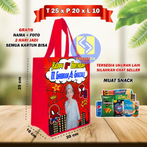 (100 PCS) Tas Ultah Pake foto Anak  free design / tas Ulang Tahun Pake Foto Anak / Tas ultah free desain tas souvenir ultah free nama dan foto goodie bag ultah tas ulang tahun anak murah gartis nama dan foto bisa cod / Souvenir ultah free design