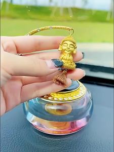 SXH Car Perfume Holder Solar Rotating Goldfish Aromatpy Decoration Vehicle Center Console Fragrance Powder Essential Oil