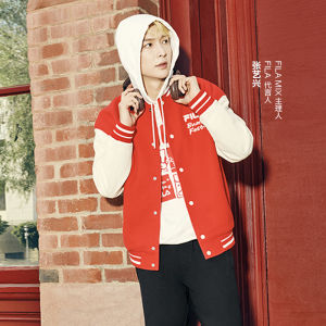 [CNY COLLECTION] FILA CORE WHITE LINE ORIGINALE Mens Cotton Suit in Red