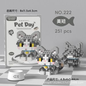 Cervo Cute Kitten Pet Dog & Cat Building Blocks Cartoon Animals Toys 可爱萌宠小狗猫咪柯基柴犬橘猫卡通动物积木生日礼物玩具摆件