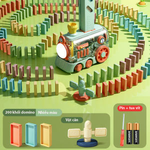 Đồ Chơi Tàu Hỏa Domino Xếp Hình Tự Động Có Đèn Và Nhạc Thú Vị Đồ Chơi Phát Triển Trí Tuệ Kích Thích Tư Duy Cho Bé