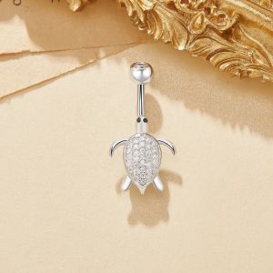 Yes Turtle Belly Button Ring Belly Piercing Navel Bar Curved Barbell Navel Ring Solid 925 Sterling Silver Lover Gift 6790031