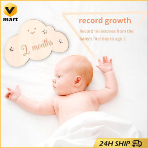 8pcs/set Wooden Baby Milestone Cards 1-11 Month Newborn Growth Souvenir Photography Props Cute Cloud Shape  Wooden Baby Milestone Card for Newborn Cute Cloud Shape Photography Props Accessories Month Cards Sticker Newborn Gifts HSQ-Baby-Monthly-Milestone