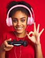 ZIUMIER Z66 Pink Gaming Headset for PS4, PS5, Xbox One, PC, Wired Over-Ear Headphone with Noise Isolation Microphone, LED RGB Light,Surround Sound. 