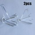 【FURONGHUA】 2Pcs Holder Coin Display Stand Clear Round / Square Case Capsules Holder Easel. 