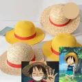 ❣️HOKI69❣️ Topi Pasir Cosplay Luffy One Piece Anyam Pantai Pelindung Sinar Matahari Import Unisex. 