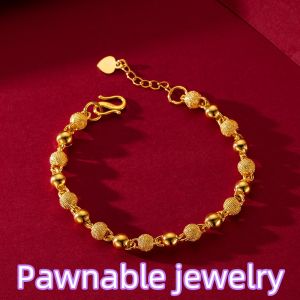 Pawnable 18K Saudi Gold Original Lucky Bracelet Set for Women and Men Women Fashion Link Bracelets Hypoallergenic