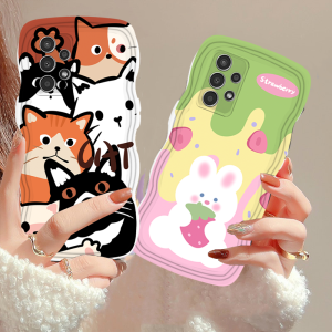 (Lokal Ready) Xinyu Casing hp Samsung A04E A14 A04S A13 A03 A03S A50 A50S A30S A23 A22 A21S A12 A02S A11 A51 A10 A30 A52 A52S M12 A71 A53 A32 M23 5G A33 A73 Rabbit Strawberry Manis Kelinci dan Kucing Pinggir Gelombang TPU Softcase
