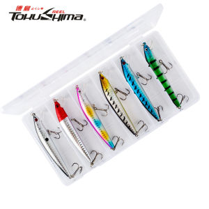 6PCS/box Fishing Lure Set Floating Minnow 10cm/7.5g Hard Topwater Fishing Bait Artificial Baits With Hook for Bass Pike Carp Swimbait Tackle.