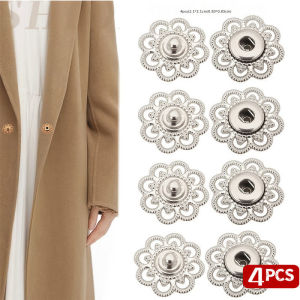 4 Sets Invisible Metal Hidden Button Suitable for Coat Trench Coat