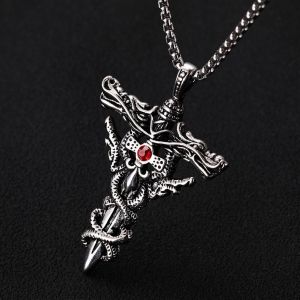 Dây Chuyền Kiếm Rồng Thép Titan Không Gỉ  Cá Tính Phong Cách  Âu Mỹ DCKIEMRONG06