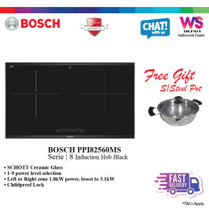 BOSCH PPI82560MS Serie 8 2 Zones 78cm Built-in Induction Hob / BOSCH Electric Hob