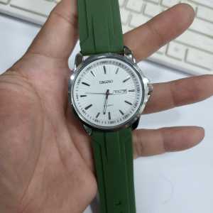 JAM TANGAN PRIA DEWASA 2024 FASHION KASUAL TANGGAL AKTIF R453 TALI RUBBER BENTUK BULAT
