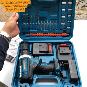 Máy Khoan Pin Bê Tông Bắt Vít MAKITA 36V - 3 chức năng- 2 Pin 4Ah Tặng Phụ kiện 24 chi tiết - Khoan Sắt Gỗ Bắn Vít