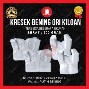 KANTONG KRESEK BENING HDPE LOS KILOAN UK 15 24 28 / KRESEK BENING ORI / KRESEK MAKANAN / LOS IKAT 1/2KG HD BENING