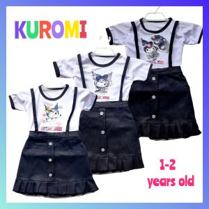 Kuromi Kids Girls Terno Blouse and Skirt 1-3 years old Baby Girl Set Clothes Blouse and Skirt