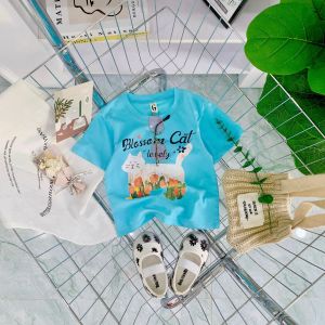 [Hoàn Tiền 6%] Lyvyshop - (Nhí + Đại) Áo thun tay ngắn cho bé trai bé gái siêu dễ thương từ 09kg-40kg (giá 01 áo)