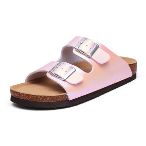 Comwarm Cork Insole Womens Summer Sandals PVC Slip On Beach Slides Anti-slip Leisure Outdoor Slippers With Adjustable Buckle2026