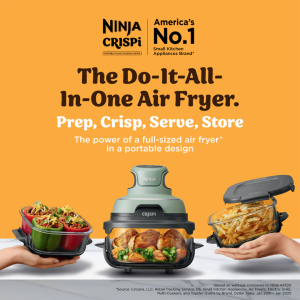 Ninja FN101 (Soft Sage) CRISPi 3.8L / 1.4L 4-in-1 Portable Glass Air Fryer | ESH