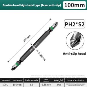 PLLEWY PH2 ic Hex Bit Non Slip Textured Impact Resistance Cross Drill Bit Portable Hex Shank Double-ended Screwdriver Bit For Electric Driver Power Tools