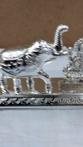 Silver Laxmi Elephant Kumkum Chimil Holder