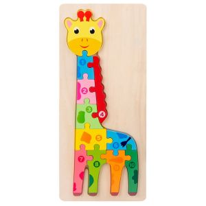Ready Stock BeHappy Animal 3D Colorful Wooden Numbered Puzzle | Jigsaw for Kids Preschool Toys | Teka Teki anak
