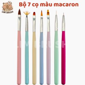 Set 7 Cọ Màu Macaron Pastel Làm Nail Nhiều Loại Cọ Khác Nhau Đầy Đủ Công Năng LIM BRUSH