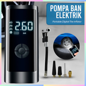 FAST DELIVERY EAFC Pompa Ban Mobil dan Motor Mini Elektrik LCD Display Inflator Portable 4000mAh