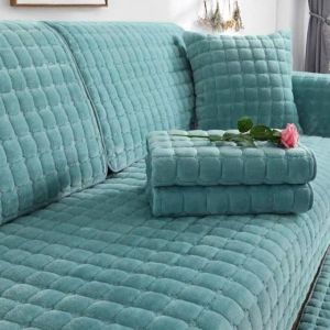 Flannel Sofa Cushion Non-slip Soft Thicken Sofa Seat Cover Soft Sofa Armrest Back Towel Sofa Seat Cushion Neutral Minimalist Modern All-inclusive Universal Cover Set