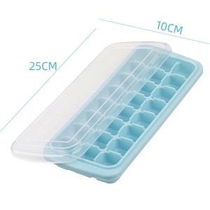 Silicone Ice Cube Tray with Lid Easy Release 24/36 Grid BPA Free Stackable Ice Mold FREEZER SAFE