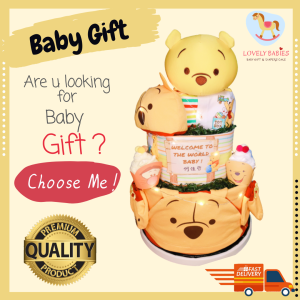 3 tiers diaper Cakebaby gift diapers cake (winnie the pooh)