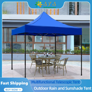 【Fast shipping】Tent HEAVY DUTY Tent 3x3M/2x2M Foldable Retractable Tent water proof coating Adjustable Height (COMPLETE SET) With Steel Stand Outdoor Tent Canopy Outdoor Garden Tent Advertising Tent CanopyRoofing With Frame Gazebo Outdoor Tent