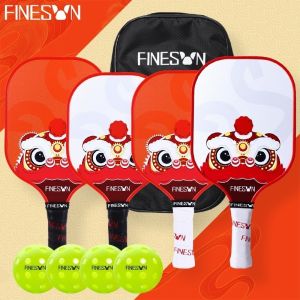 Finesun dayung Pickleball Racket Family Set Pickleball Paddle PP Honeycomb Core Indoor Outdoor Comfort Grip set keluarga