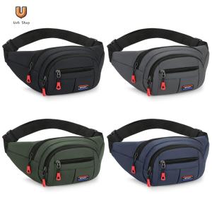 Men Women Fanny Pack with 4-Zipper Pockets Belt Bag with Adjustable Strap Fashion Waist Pack for Travel Hiking Running [Ueb Shop]