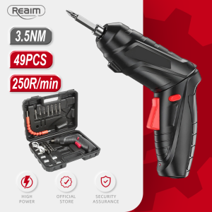 Reaim Screwdriver Bor Baterai 4.2V Tanpa Kabel - Set 49PCs + Charger Bor & Obeng Mini Multifungsi untuk Rumah & DIY