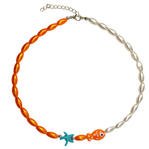 Handmade Cá Hề Vòng cổ bắt mắt Vòng cổ đính cườm với mặt dây chuyền hình cá Phụ kiện cho những người đam mê thời trang