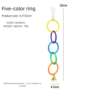 PLNBFG Plastic Bird Swing Toys Relieve Boredom Colorful Bird Exercise Play Toy Creative With Bell Bird Hanging Ring Toy Birdcage Accessories