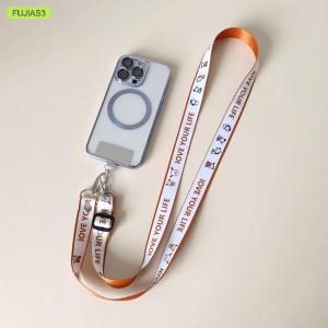 FUJIAS3 Bear Long Phone Lanyard Adjustable Crossbody Phone Strap Neckband Anti-lost Hanging Cord With Gasket Clip For IPhone Xiaomi