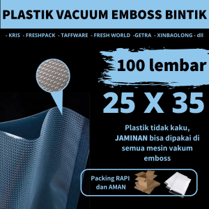 KEVAKUM Plastik VaKum Emboss 25x35 isi 100 lembar