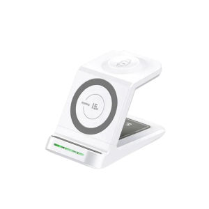 Cas Fon REMAX OFFICIAL Magnetic Docking 3 In 1 Fast Charge Wireless Travel Smartwatch Phone Charger Adjustable Magnet Charging Dock Station LRRPW81