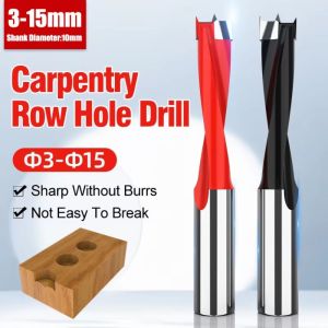 Q-1151 STORE Left/Right Drill Bits 10mm Shank 2 Flute Row Drill Carbide Router Bits Wood Alloy