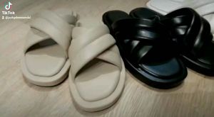 Sandal Wanita Big Size Jumbo Terbaru Silang 2 Custom Kaki lebar Gendut Kado Hadiah Ulangtahun