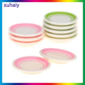 xuhaiy ของเล่น1:12สำหรับบ้านตุ๊กตาจานสีสันสดใสขนาดเล็ก5ชิ้น ถุง
