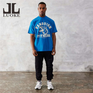 Luoke เสื้อกีฬาเสื้อยืดแขนสั้นสำหรับผู้ชายเสื้อยืดวิ่งลำลองผ้าฝ้ายฮิปฮอปชุดออกกำลังกายเล่นกีฬาและออกกำลังกาย